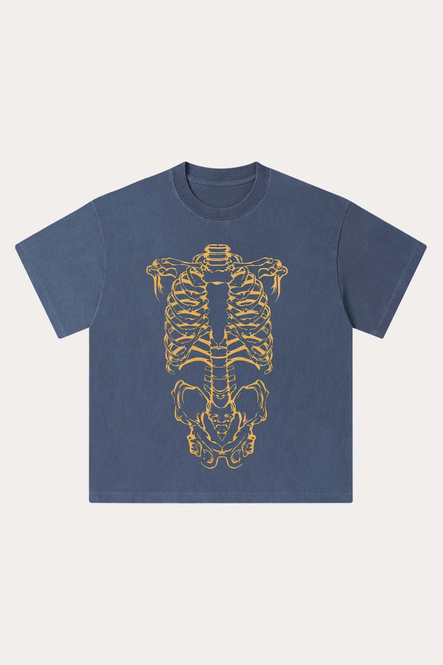 Evilnova Human Skeleton Washed Streetwear T-Shirt-Evilnova