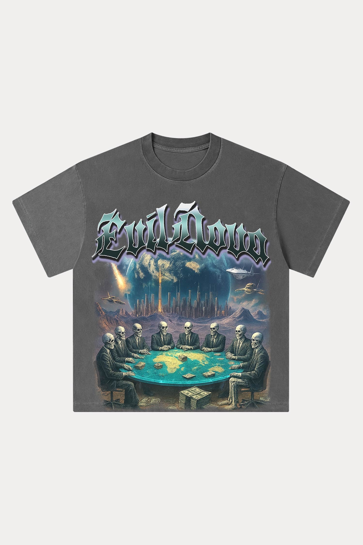 Evilnova Meeting Washed Streetwear T-Shirt-Evilnova