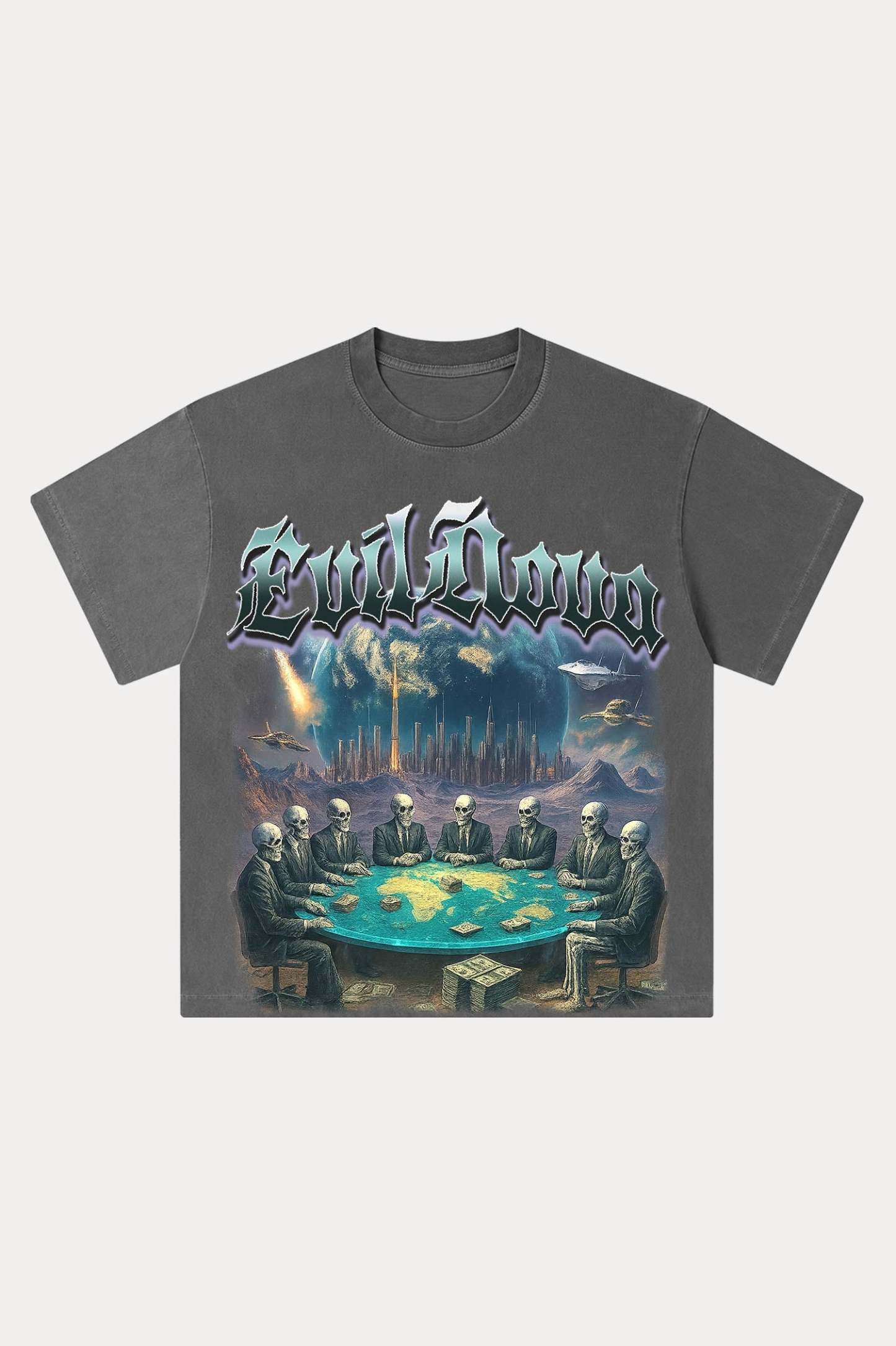 Evilnova Meeting Washed Streetwear T-Shirt-Evilnova