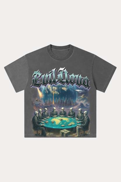 Evilnova Meeting Washed Streetwear T-Shirt-Evilnova