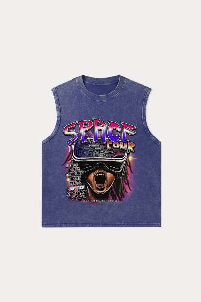 Evilnova Space Tour Washed Tank Top-Evilnova