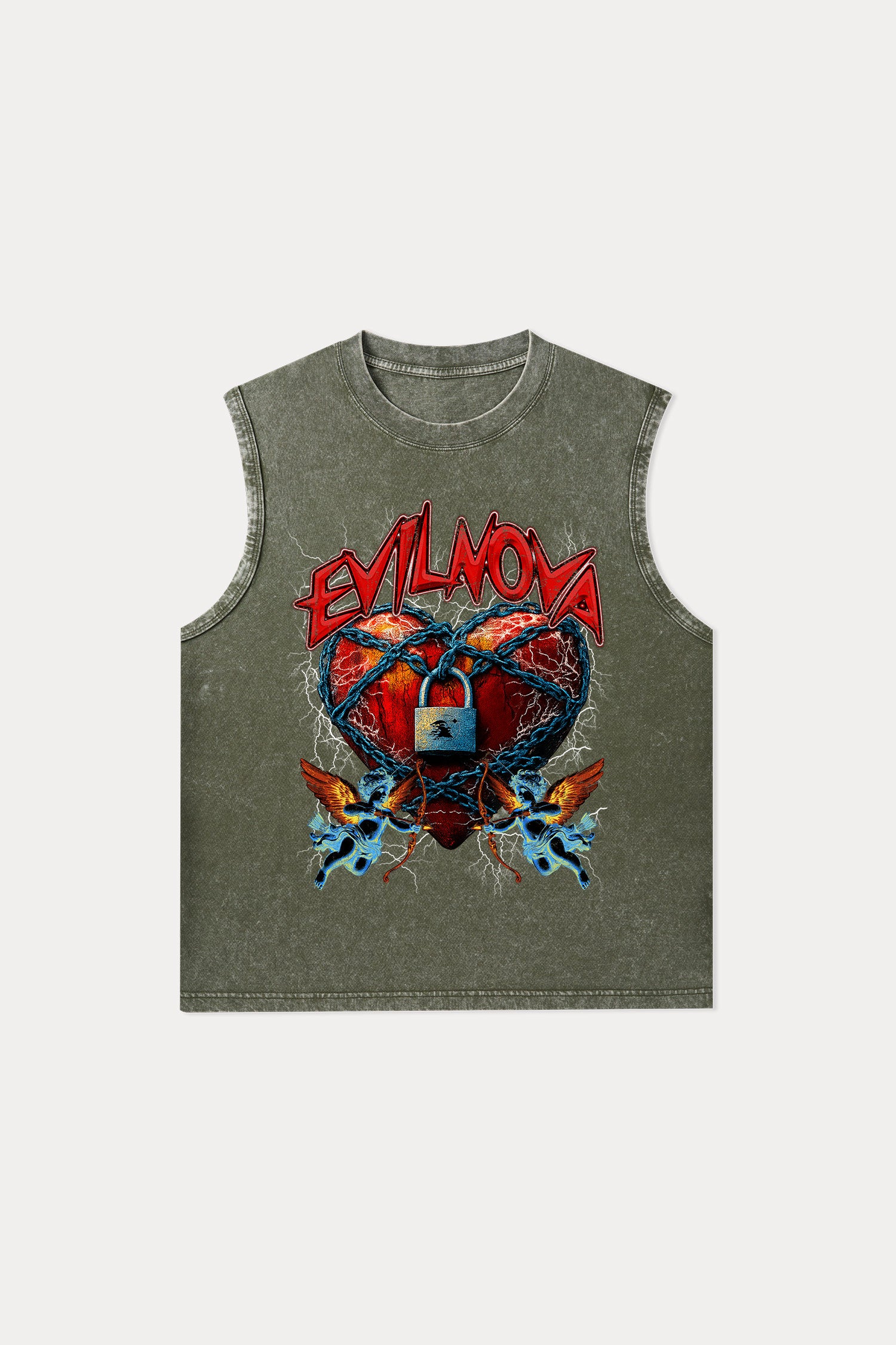 Evilnova Lock Washed Tank Top-Evilnova