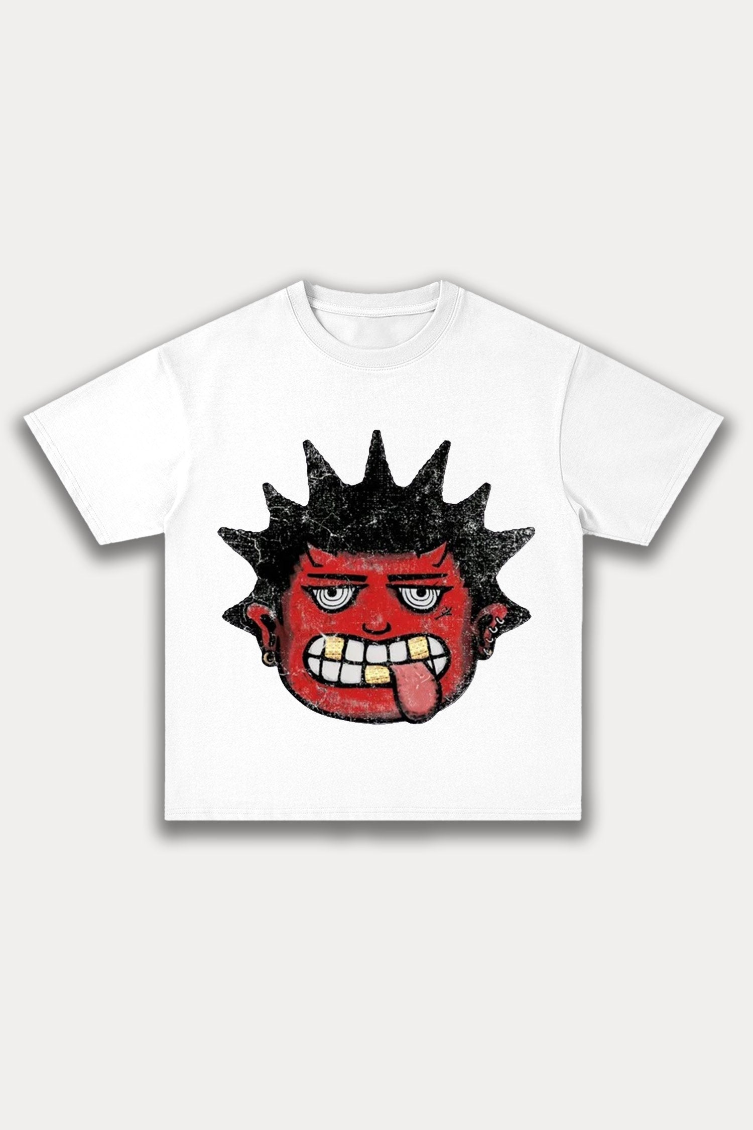 Evilnova Cartoon Characters Cotton Oversize T-Shirt-Evilnova