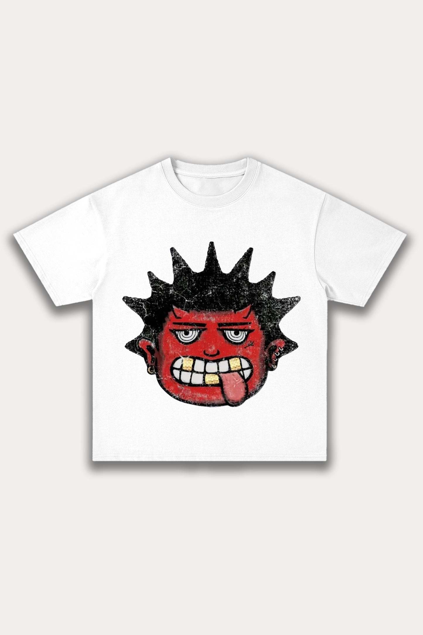 Evilnova Cartoon Characters Cotton Oversize T-Shirt-Evilnova