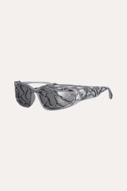 Evilnova Street Retro Wavy Frame Sunglasses-Evilnova