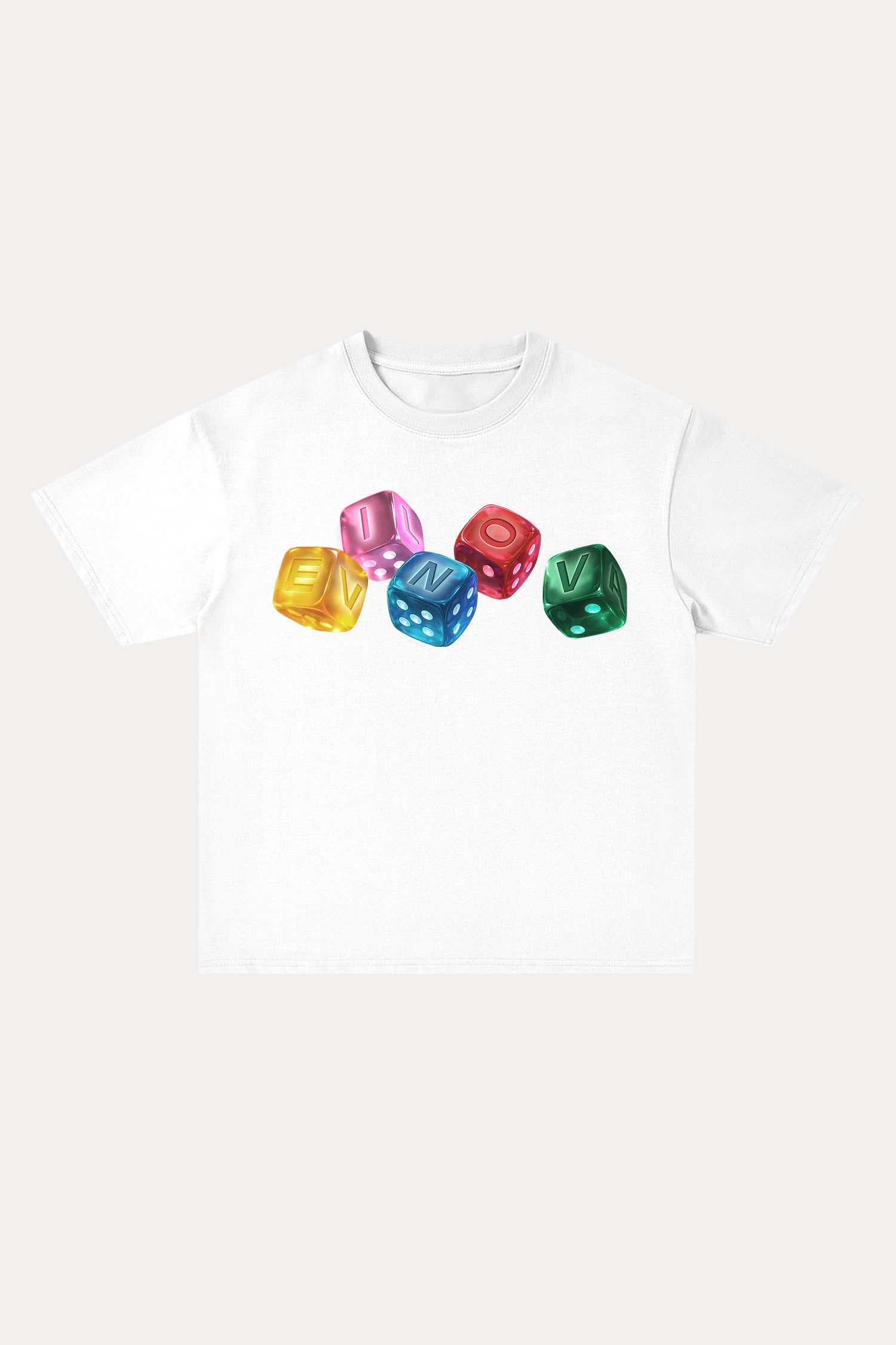Evilnova Rainbow Dice Cotton Oversize T-Shirt-Evilnova