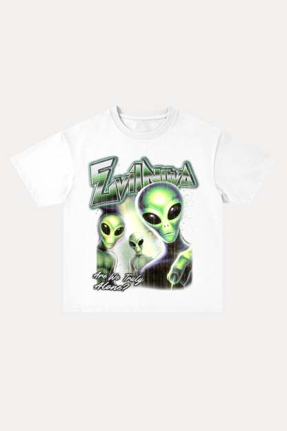 Evilnova Are We Truly Alone Cotton Oversize T-Shirt-Evilnova