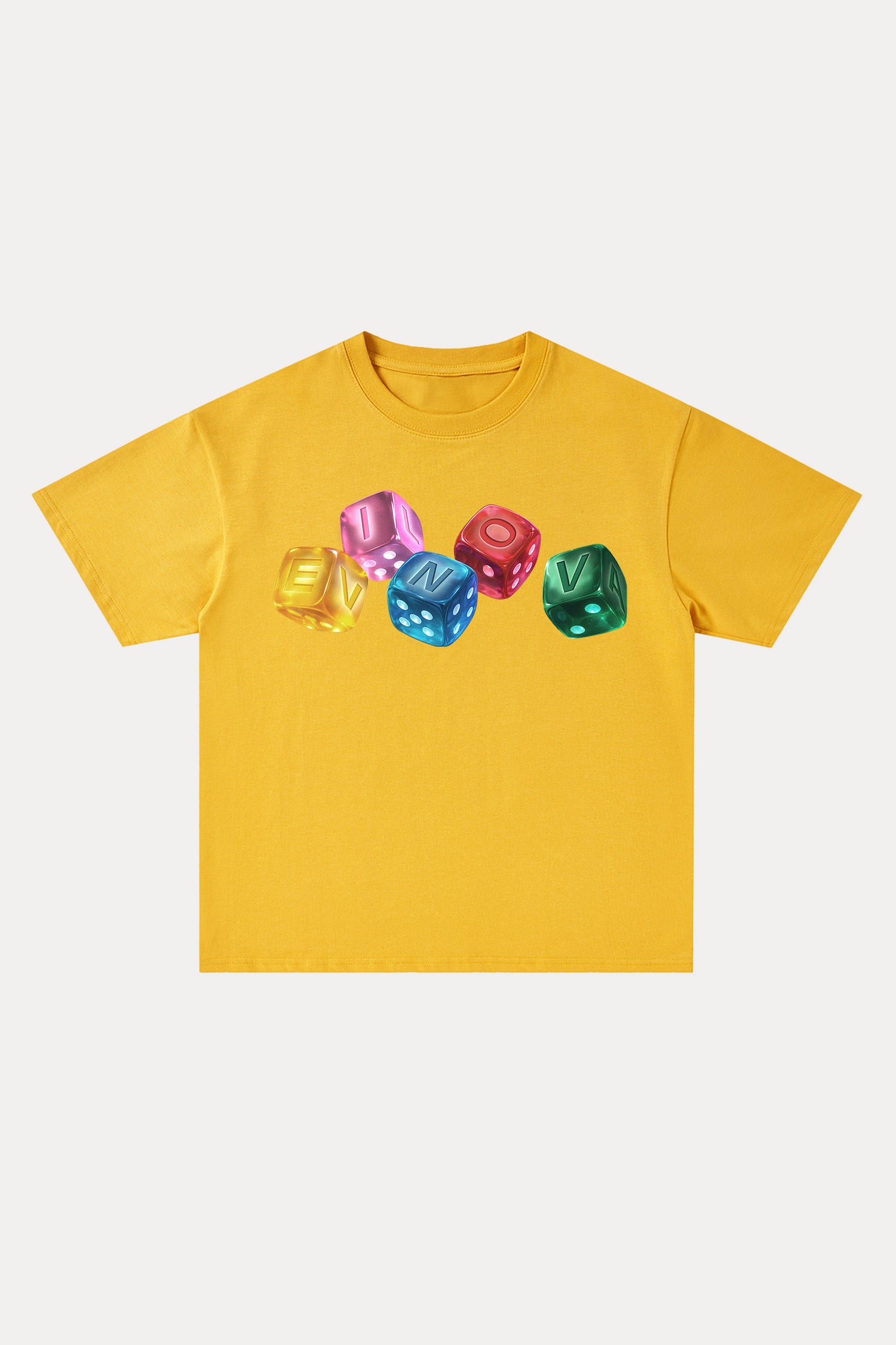 Evilnova Rainbow Dice Cotton Oversize T-Shirt-Evilnova