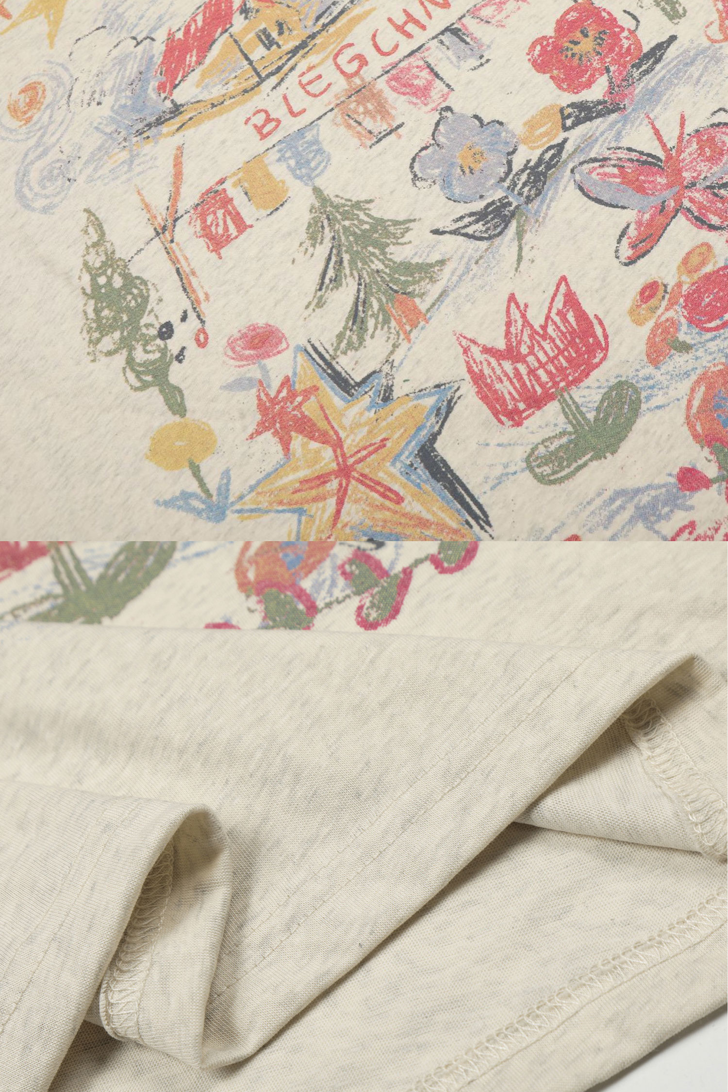 Evilnova Colorful Hand-Painted Butterfly Print Two-Tone Long Sleeve Tee