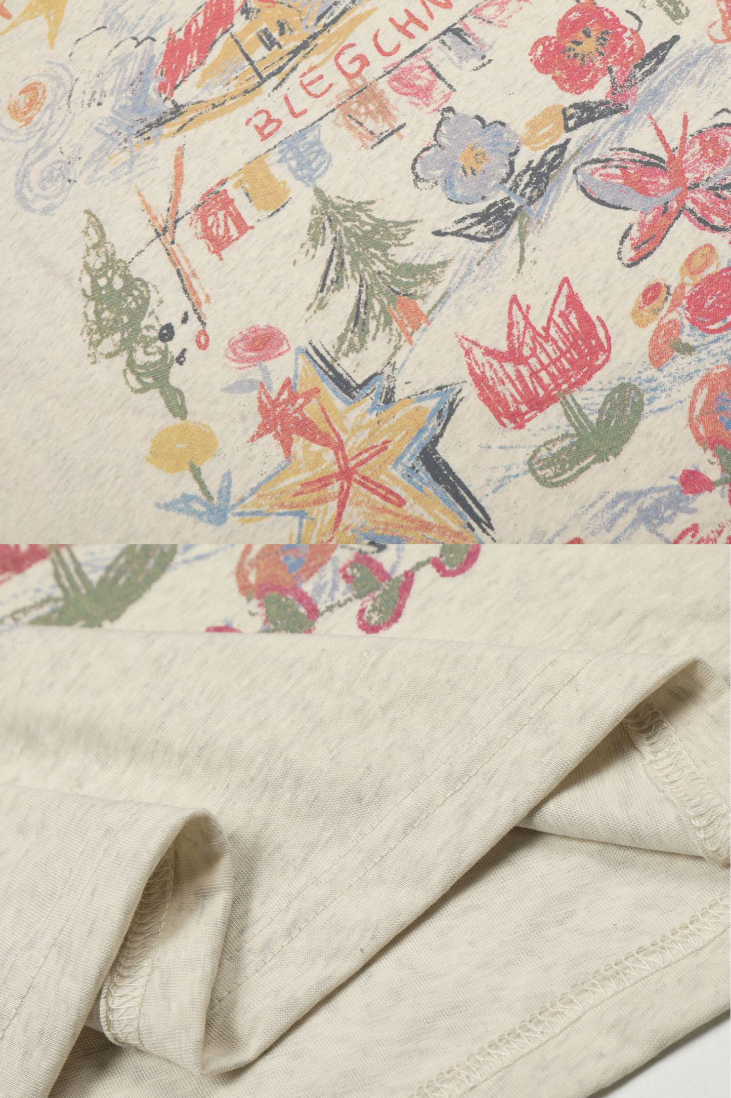 Evilnova Colorful Hand-Painted Butterfly Print Two-Tone Long Sleeve Tee