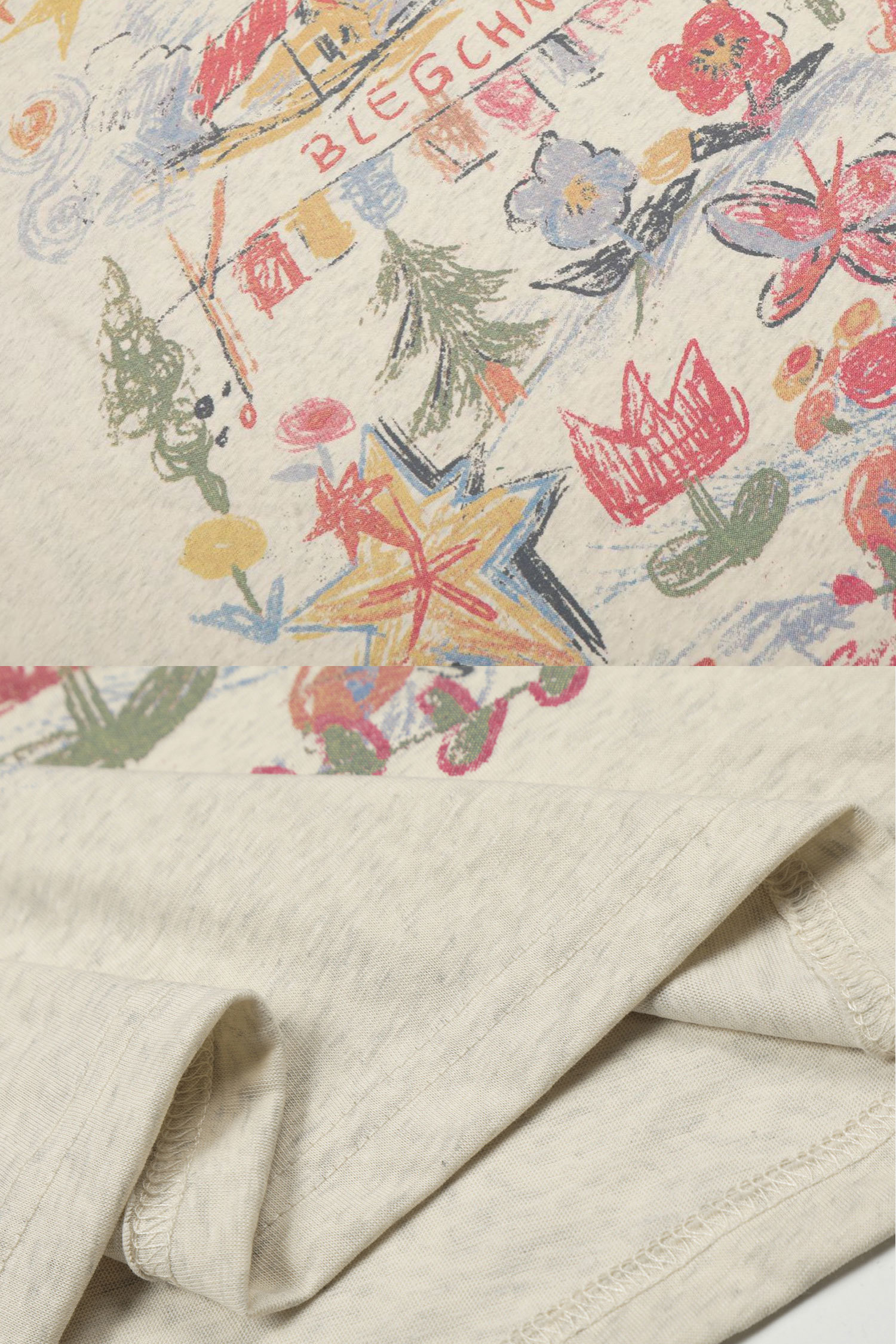 Evilnova Colorful Hand-Painted Butterfly Print Two-Tone Long Sleeve Tee