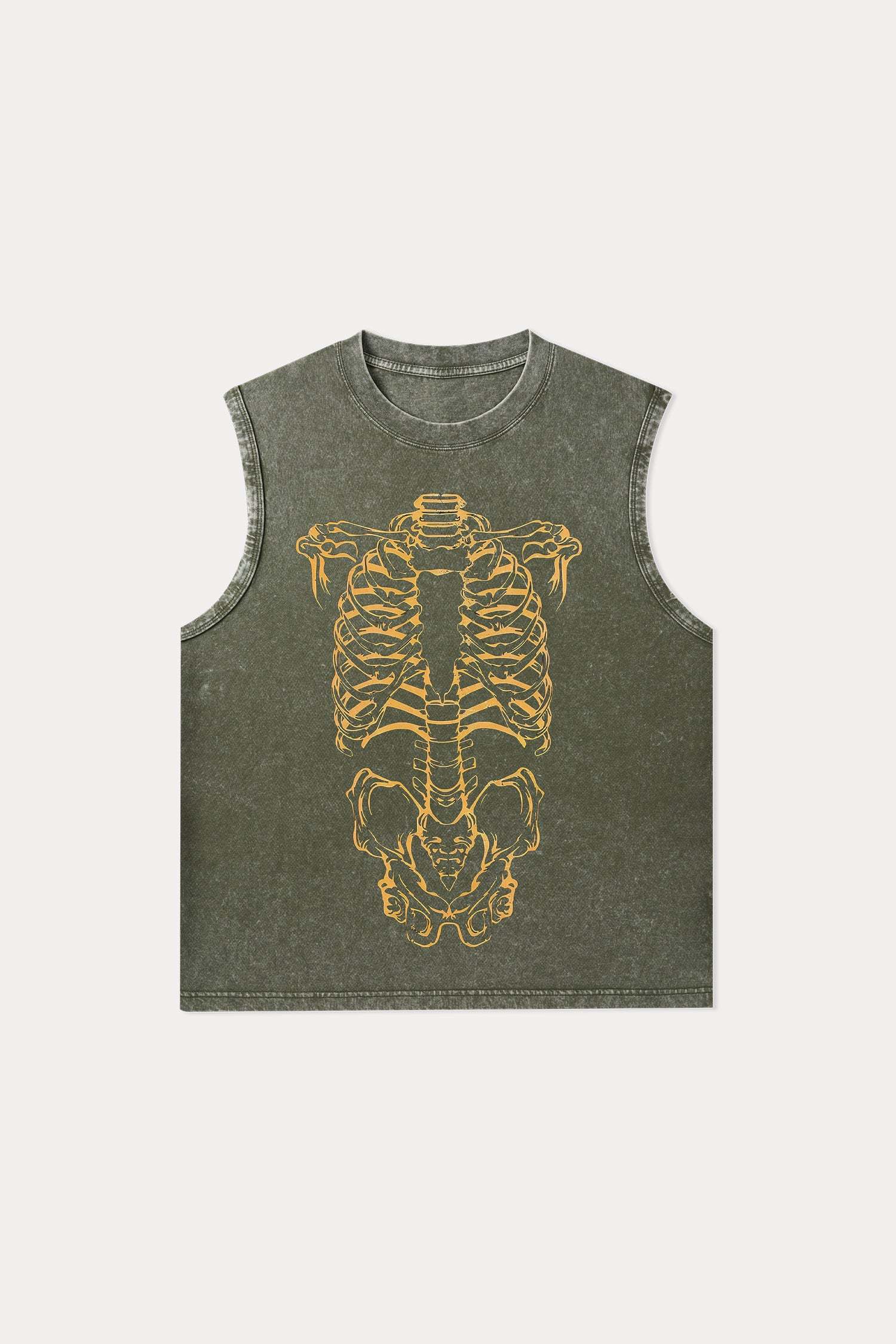 Evilnova Human Skeleton Washed Tank Top-Evilnova