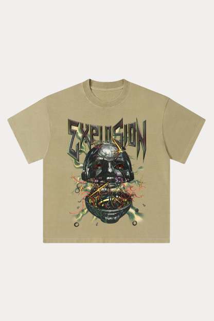 Evilnova Explosion Washed Streetwear T-Shirt-Evilnova