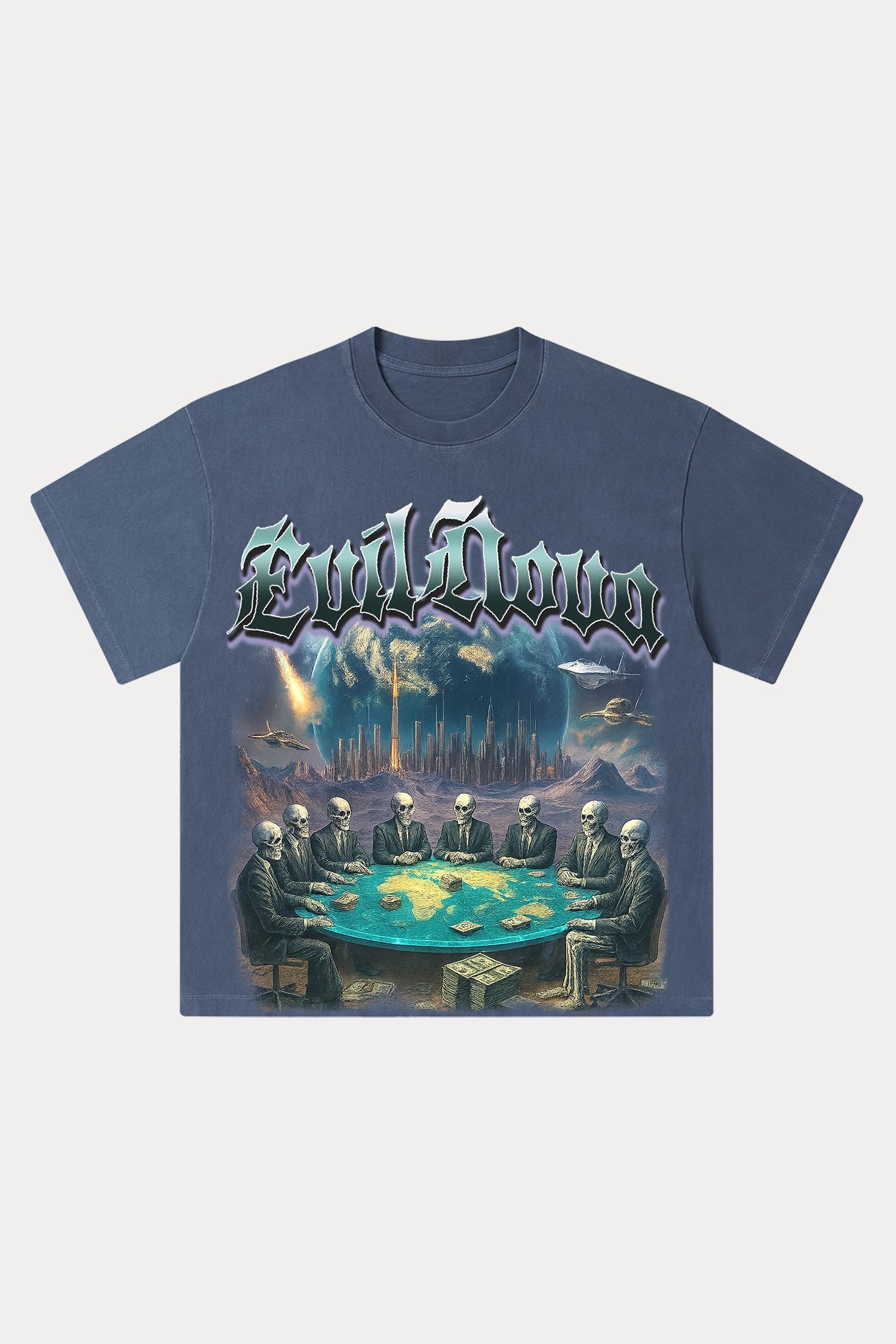 Evilnova Meeting Washed Streetwear T-Shirt-Evilnova