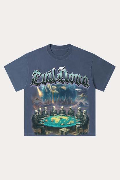 Evilnova Meeting Washed Streetwear T-Shirt-Evilnova