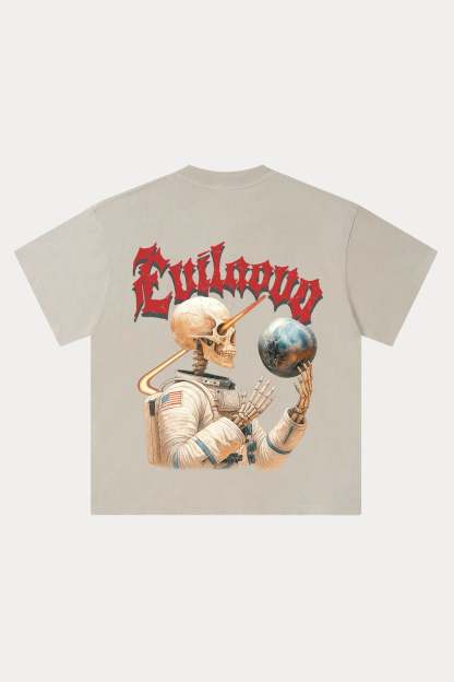 Evilnova Cosmic Explorer Washed Streetwear T-Shirt-Evilnova
