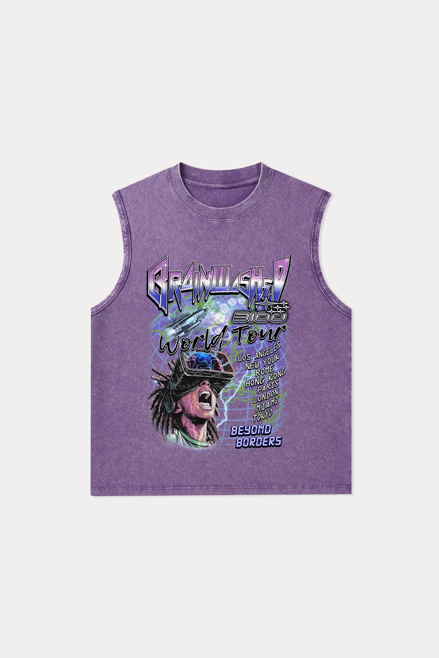 Evilnova Brainwashed Washed Tank Top-Evilnova
