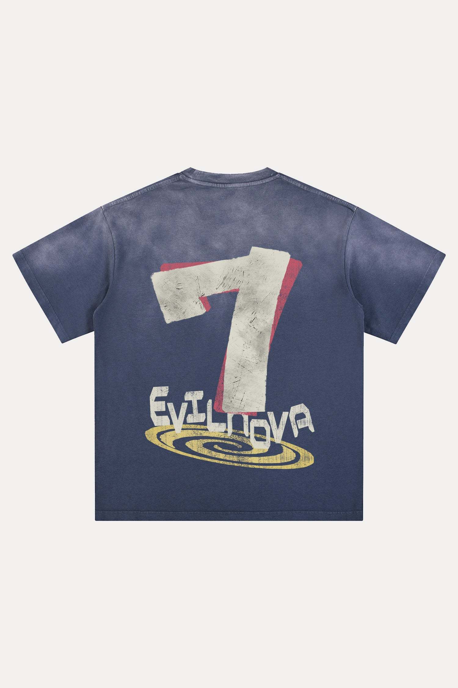 Evilnova Seven Distressed Washed T-Shirt-Evilnova