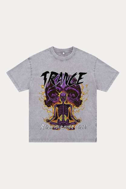 Evilnova Trance Washed Streetwear T-Shirt-Evilnova