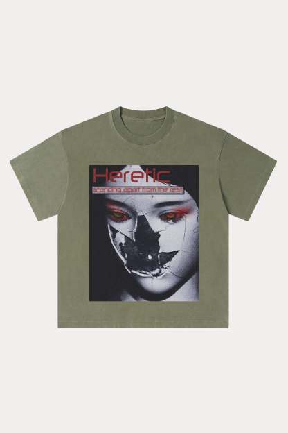Evilnova Heretic Washed Streetwear T-Shirt-Evilnova
