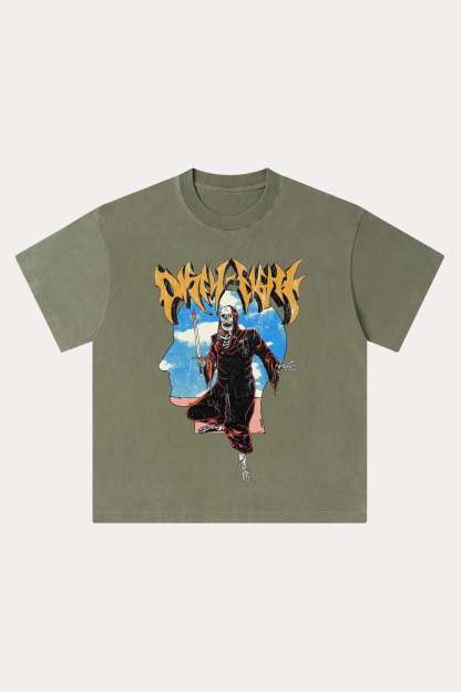 Evilnova Death Grip Washed Streetwear T-Shirt-Evilnova