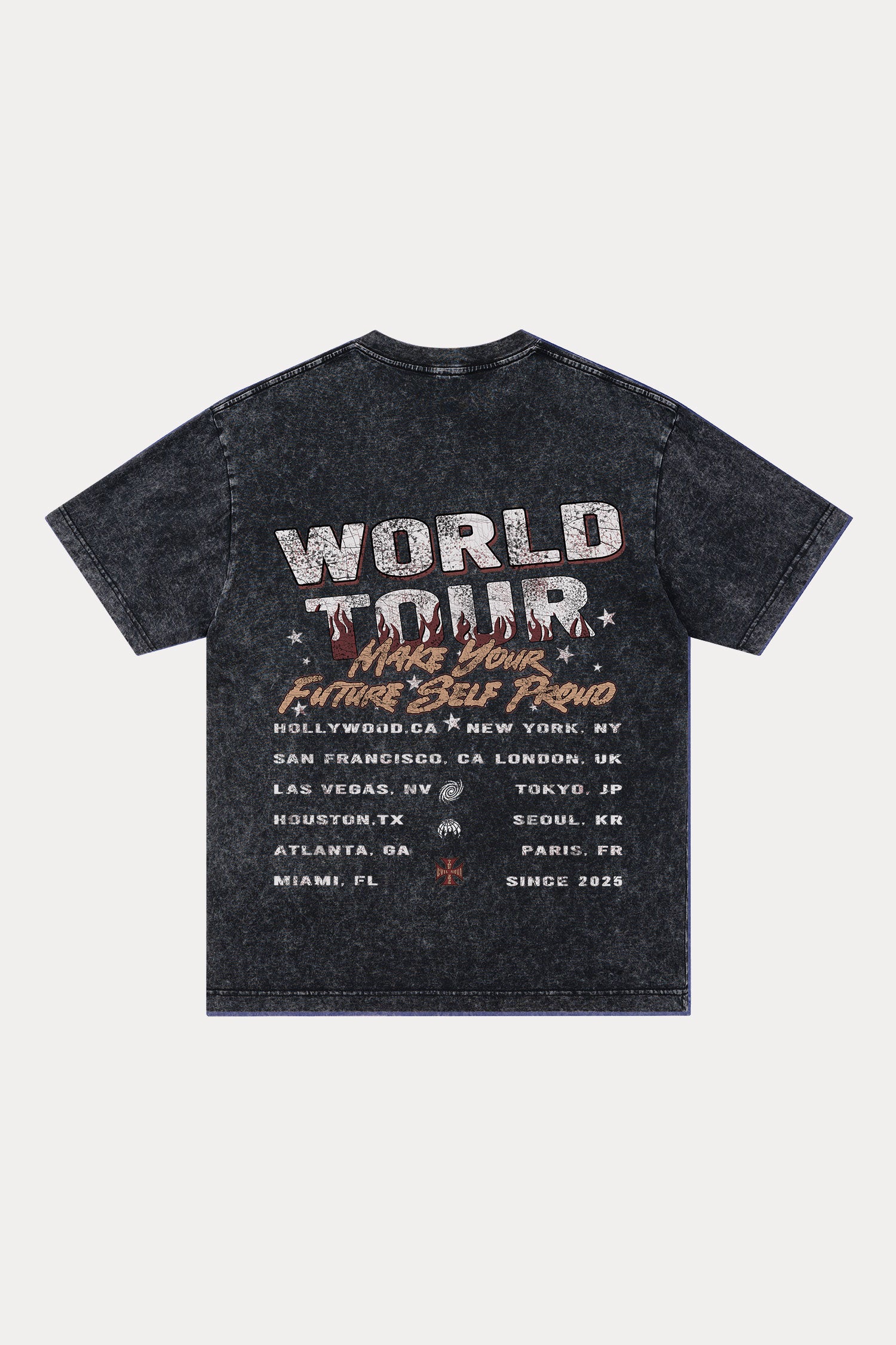 Evilnova World Tour Washed Streetwear T-Shirt-Evilnova