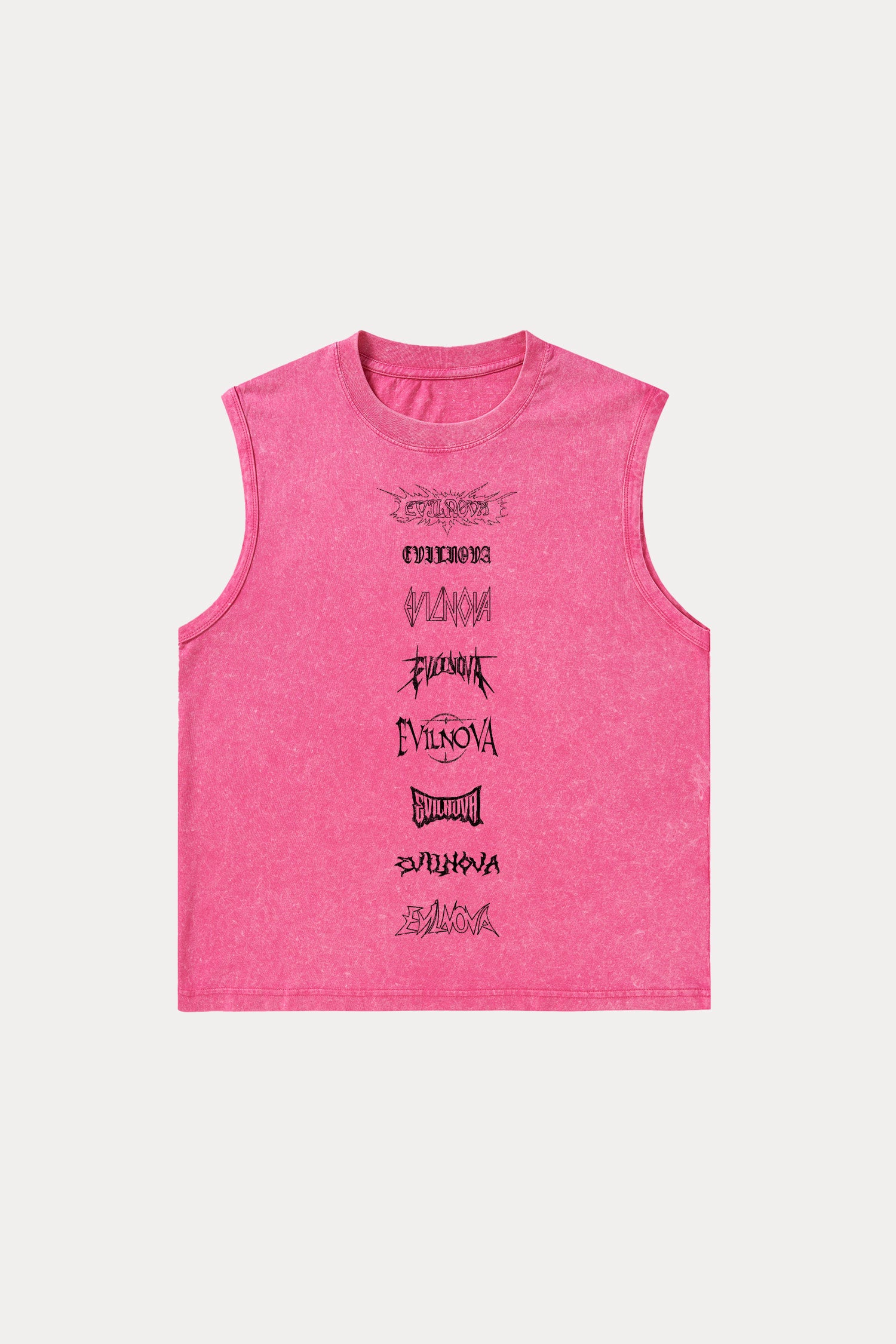 Evilnova Multi  Logo Washed Tank Top-Evilnova