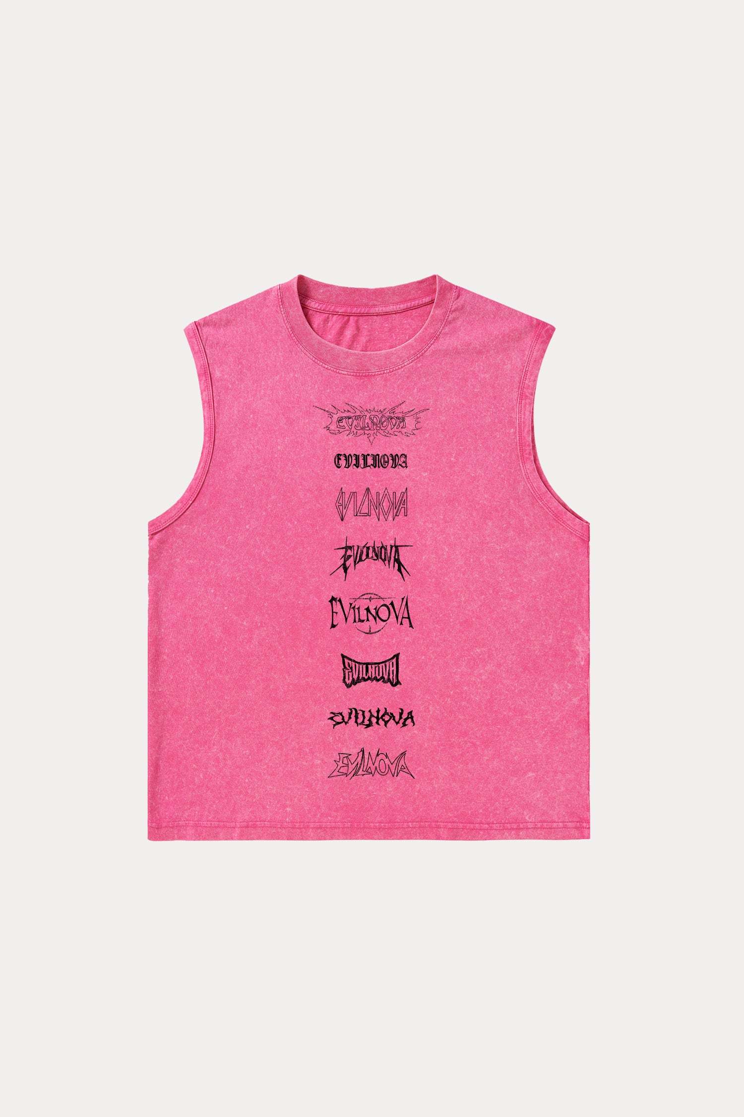 Evilnova Multi  Logo Washed Tank Top-Evilnova
