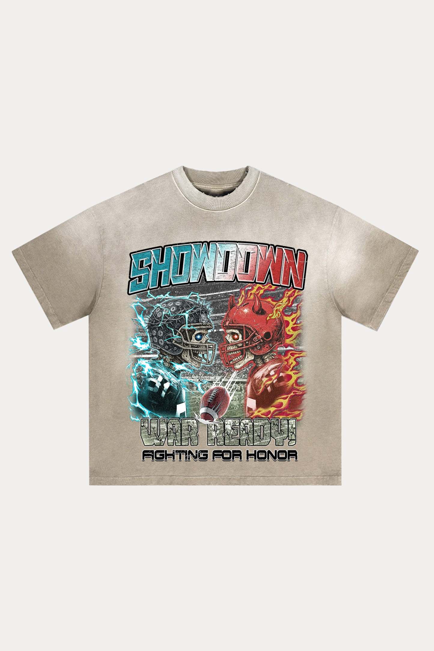 Evilnova Showdown Distressed Washed T-Shirt-Evilnova
