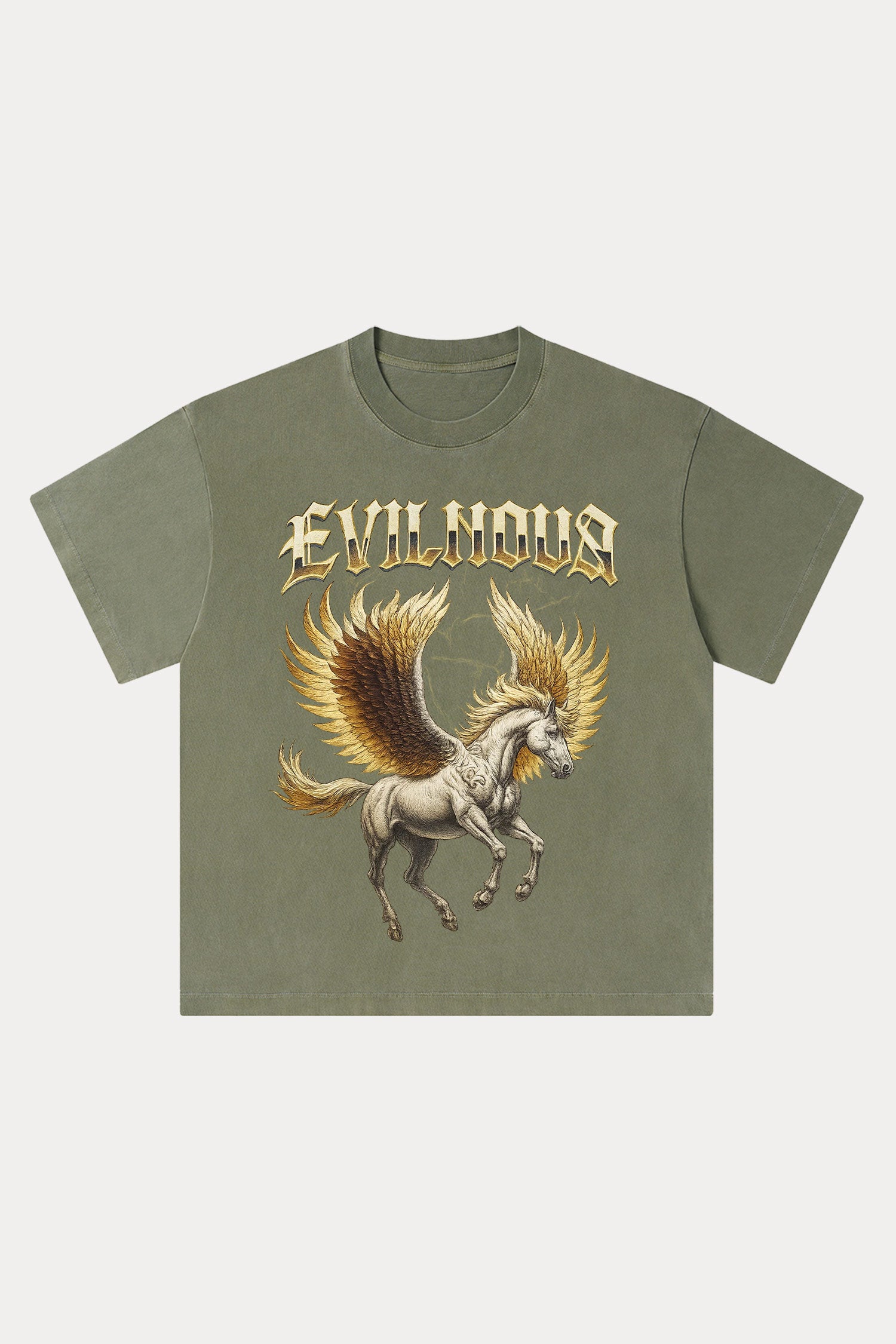 Evilnova Pegasus Washed Streetwear T-Shirt-Evilnova