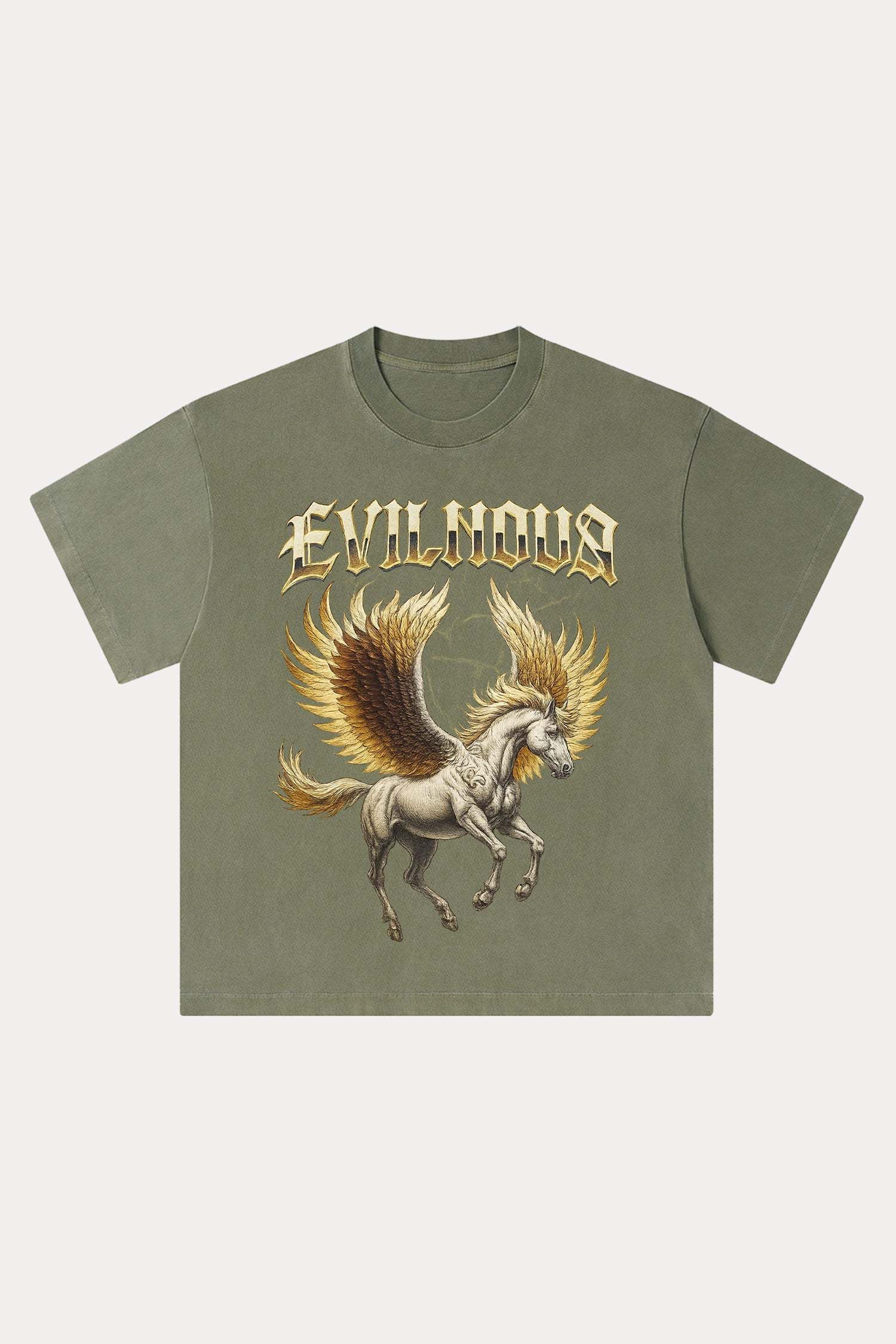 Evilnova Pegasus Washed Streetwear T-Shirt-Evilnova