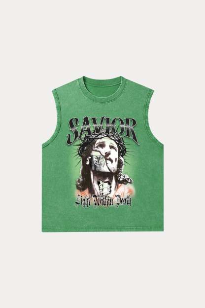 Evilnova Savior Washed Tank Top-Evilnova