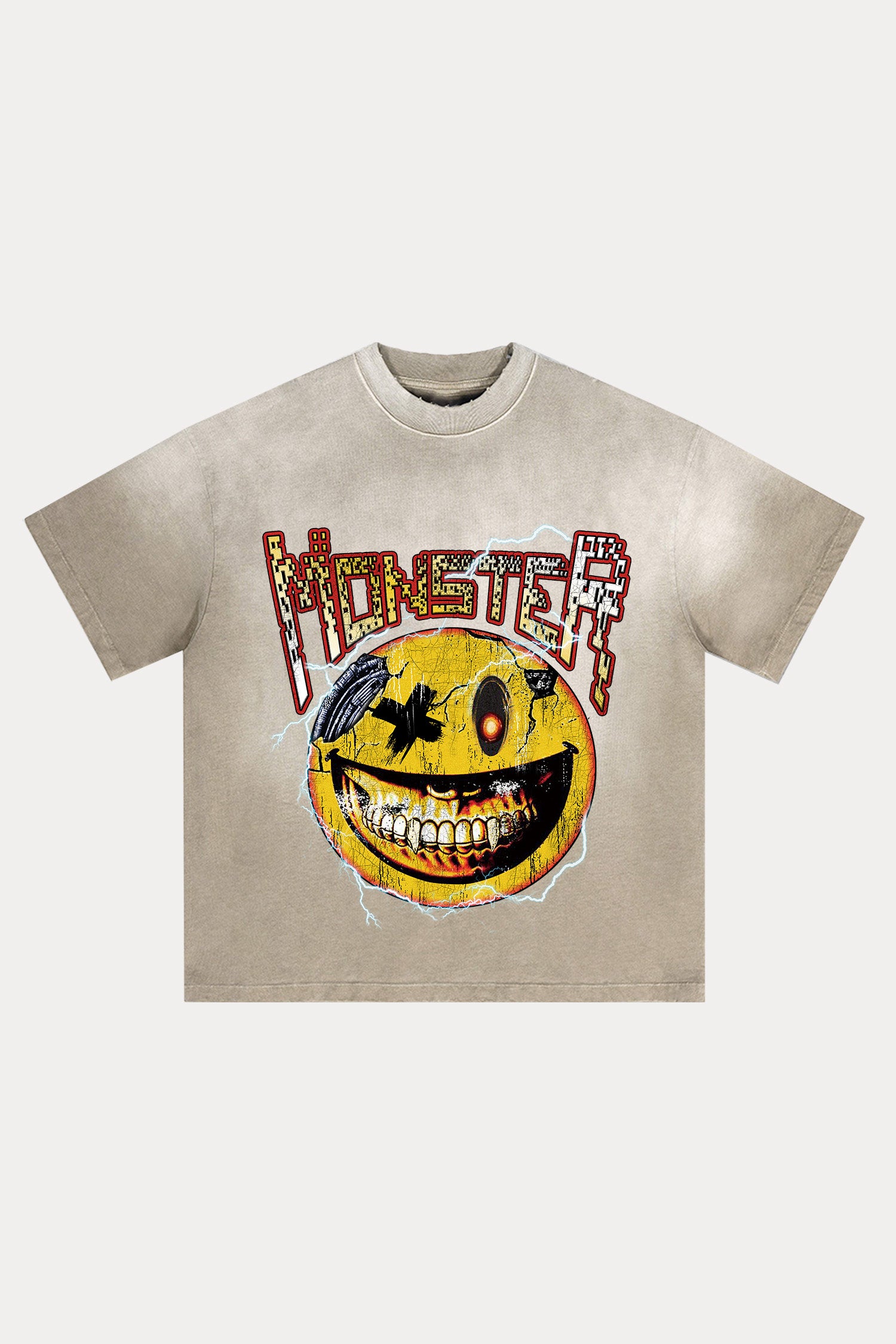 Evilnova Monster Distressed Washed T-Shirt-Evilnova
