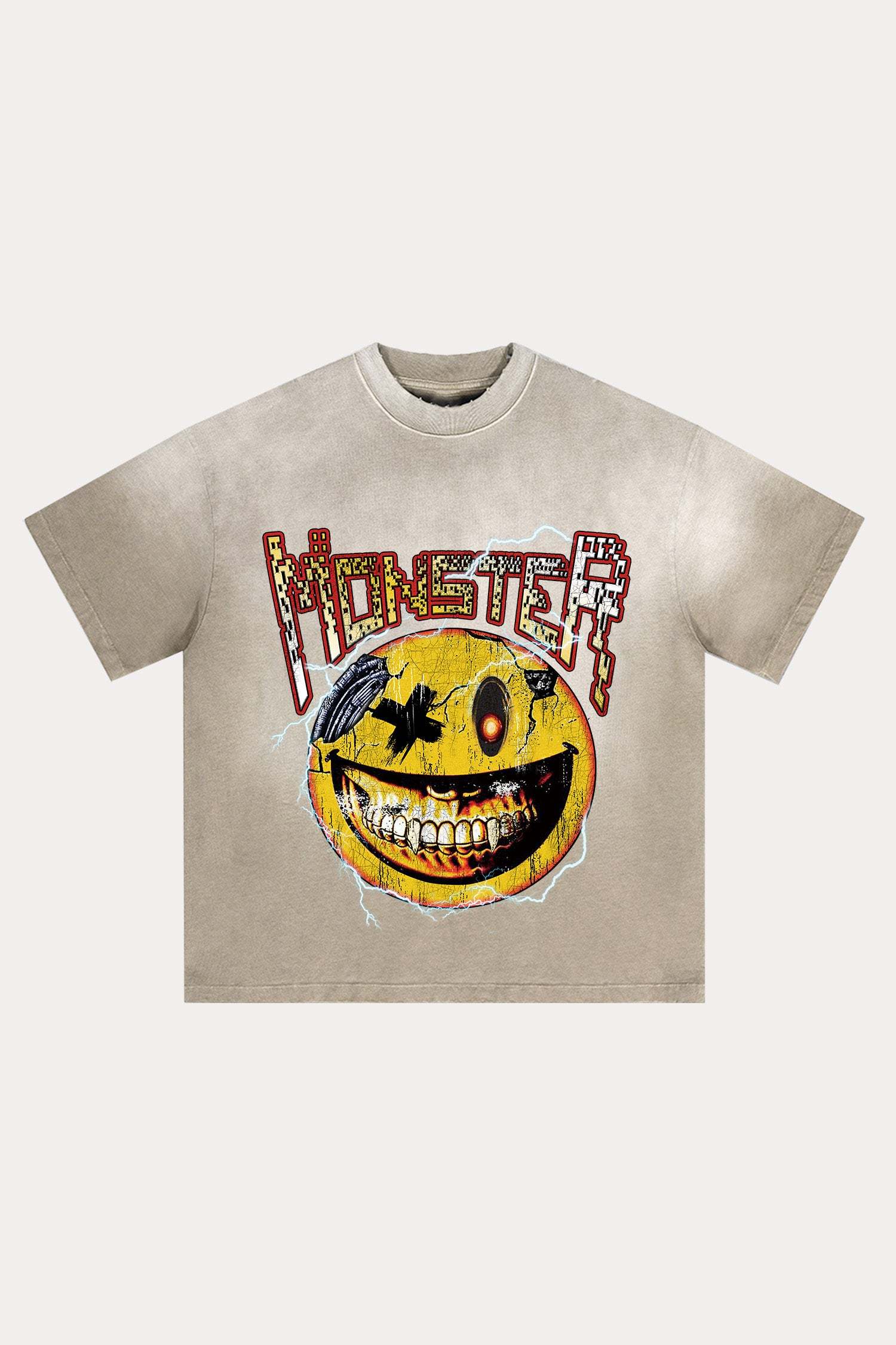 Evilnova Monster Distressed Washed T-Shirt-Evilnova