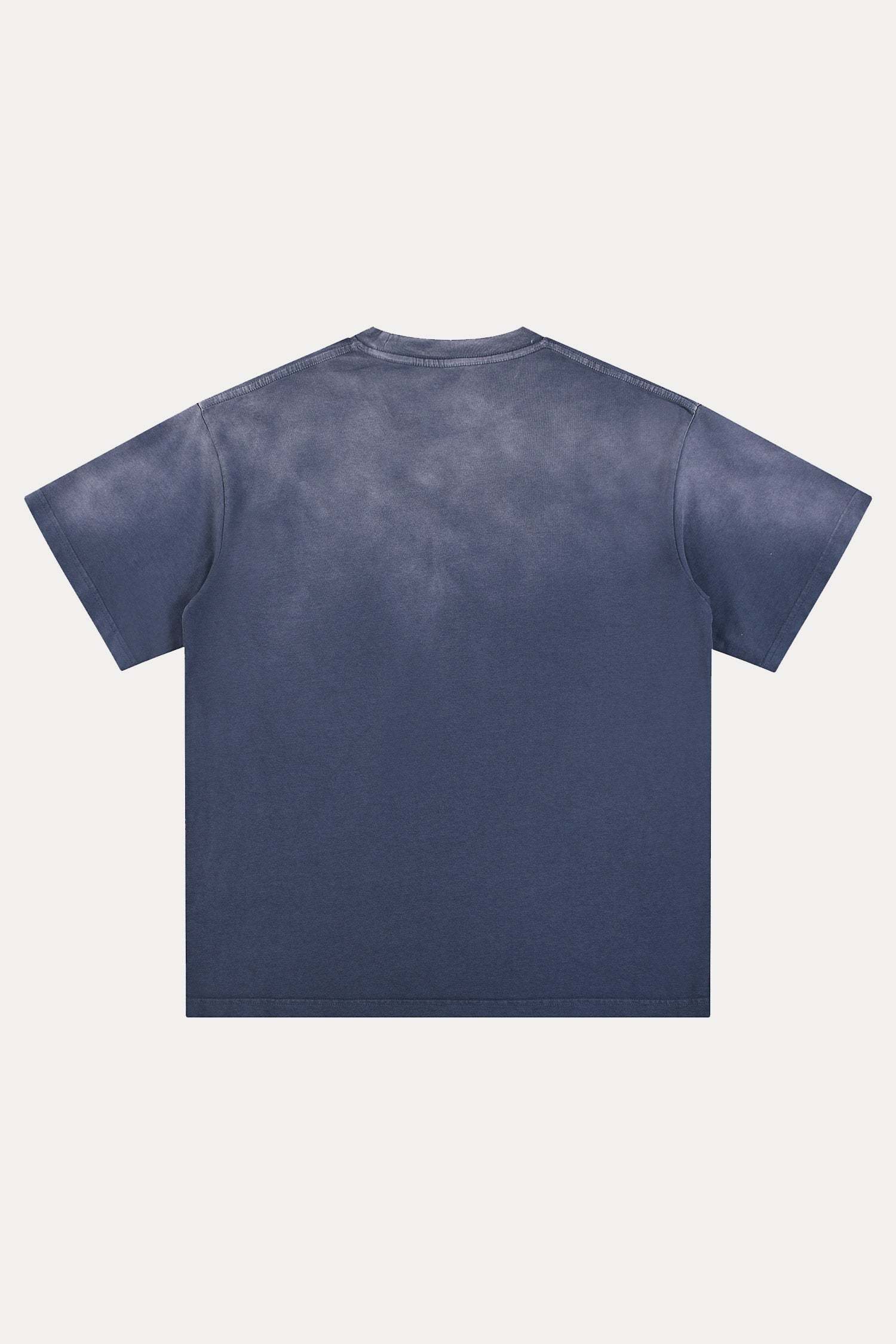 Evilnova Slate Blue Basic Logo Distressed Washed T-Shirt-Evilnova