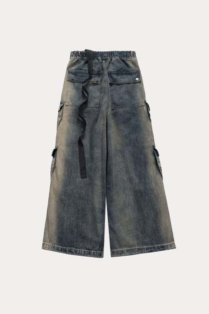 Evilnova RO Style  Multi-Pocket Washed Baggy Jeans-Evilnova