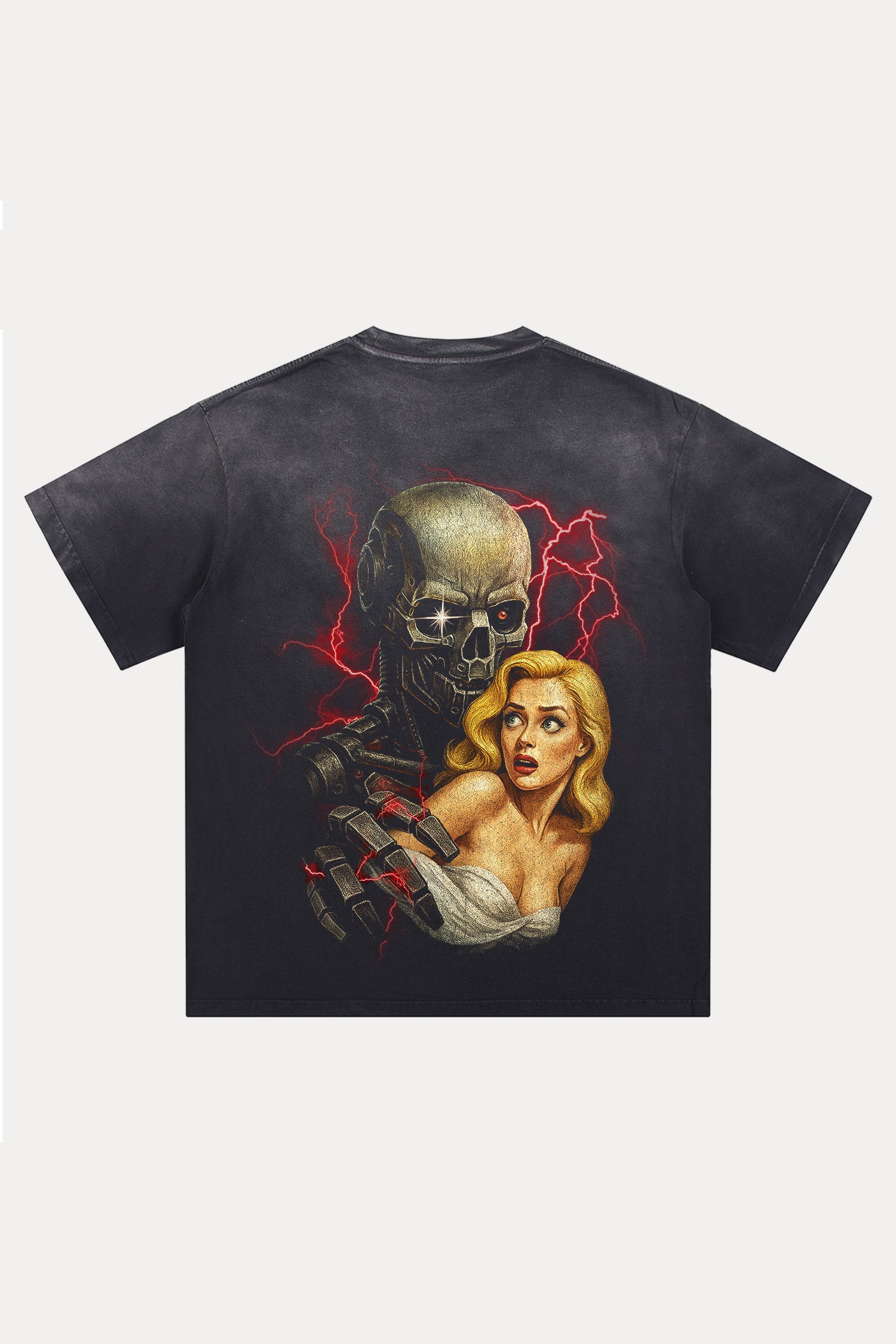 Evilnova Inferno Distressed Washed T-Shirt-Evilnova