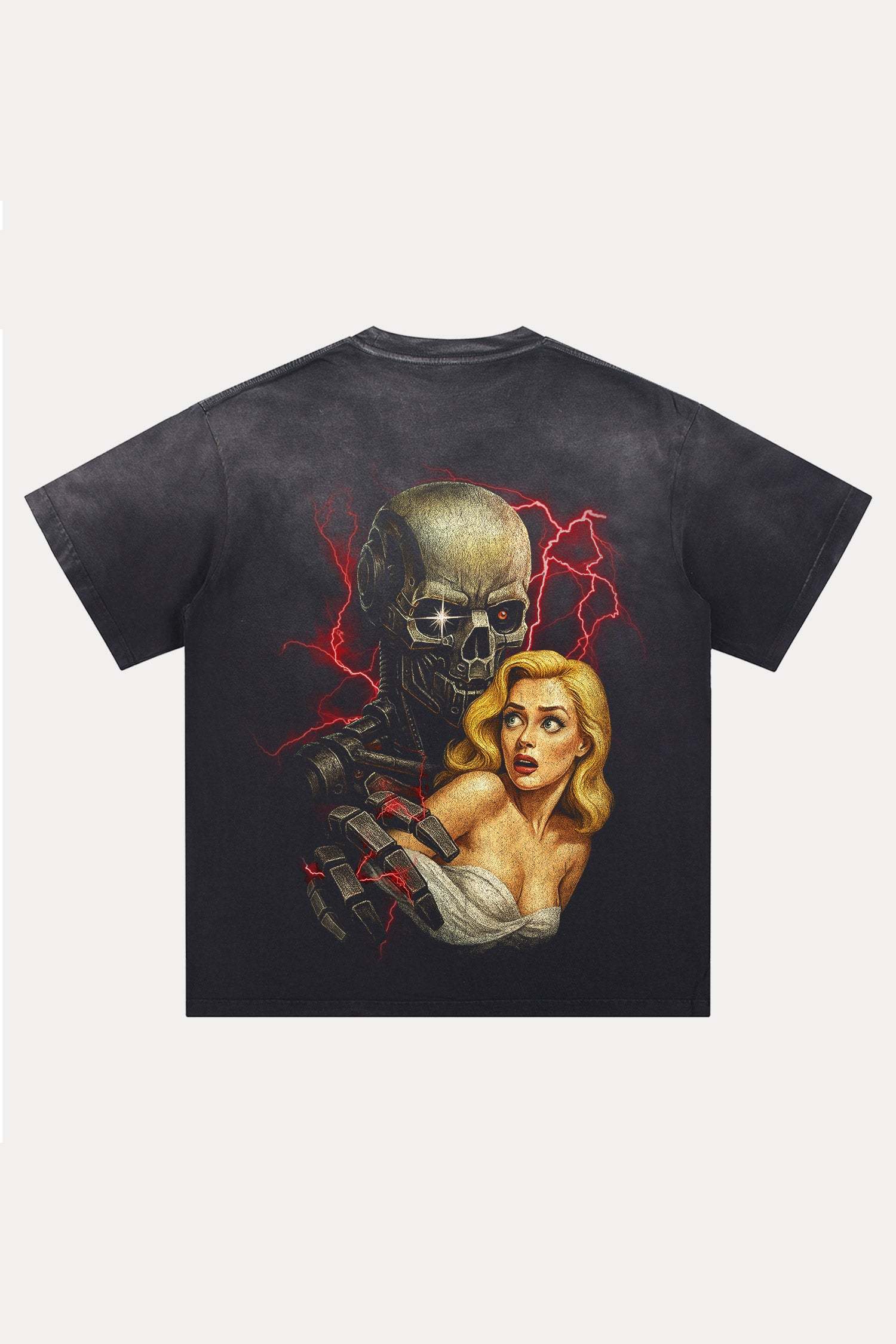 Evilnova Inferno Distressed Washed T-Shirt-Evilnova