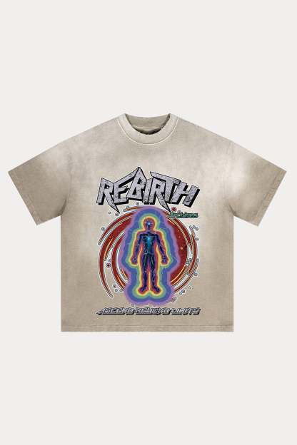 Evilnova Rebirth Distressed Washed T-Shirt-Evilnova