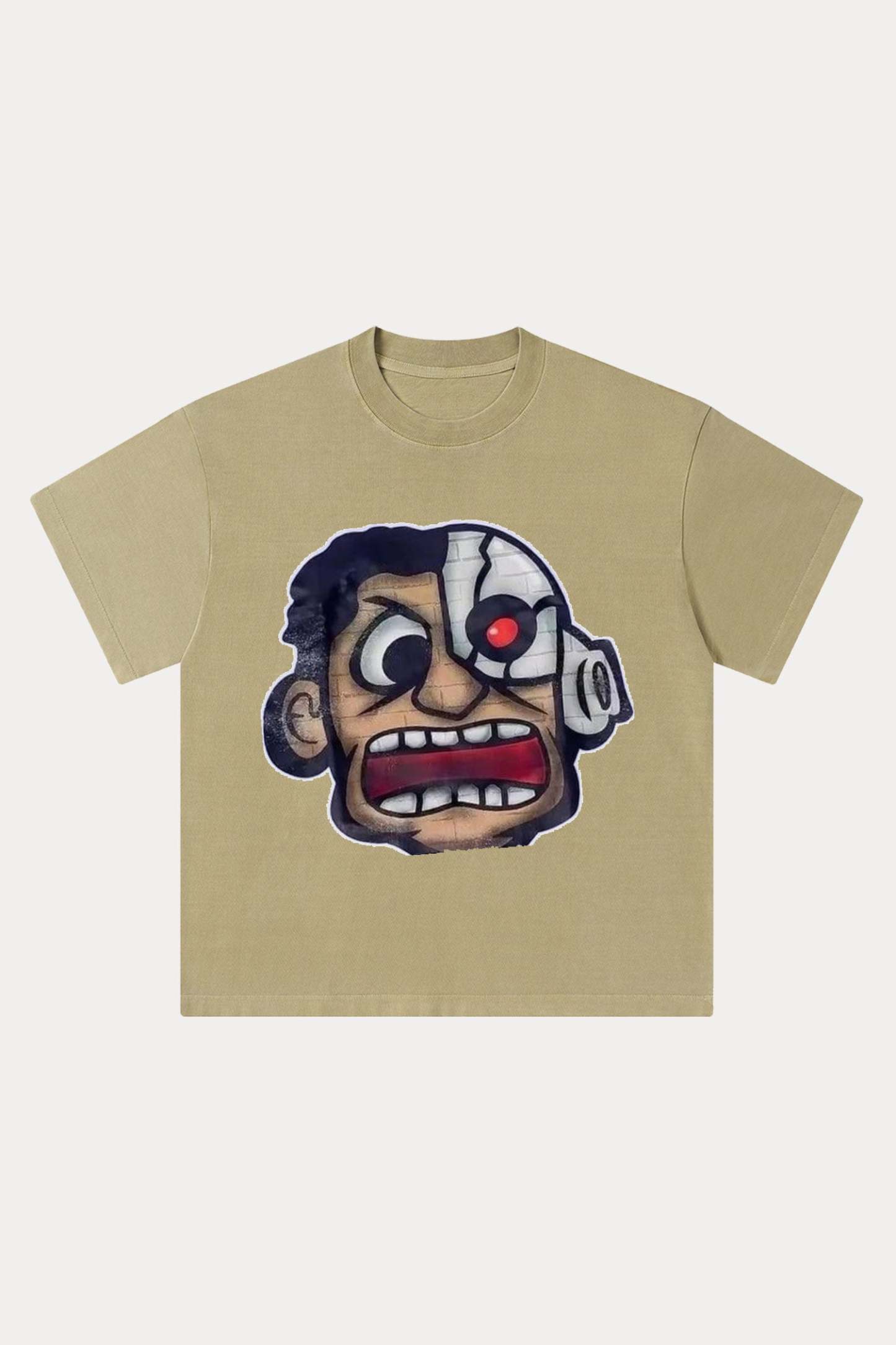 Evilnova Rage Cartoon Characters Washed Streetwear T-Shirt-Evilnova