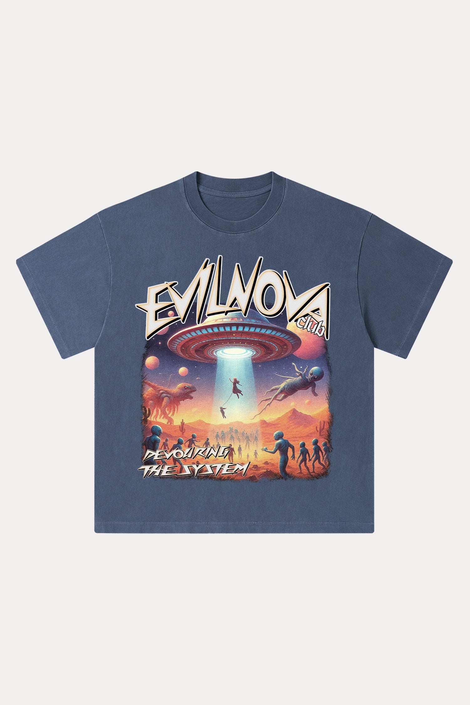 Evilnova Mystery Washed Streetwear T-Shirt-Evilnova