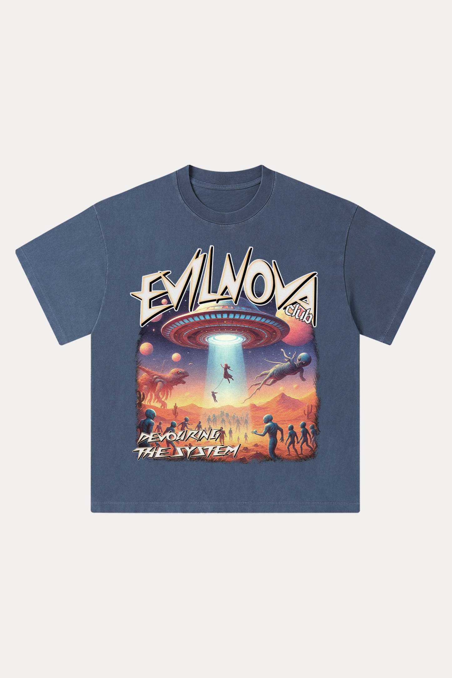 Evilnova Mystery Washed Streetwear T-Shirt-Evilnova