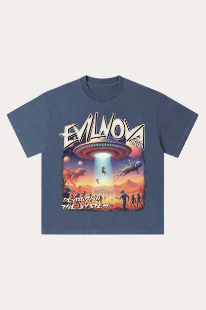 Evilnova Mystery Washed Streetwear T-Shirt-Evilnova