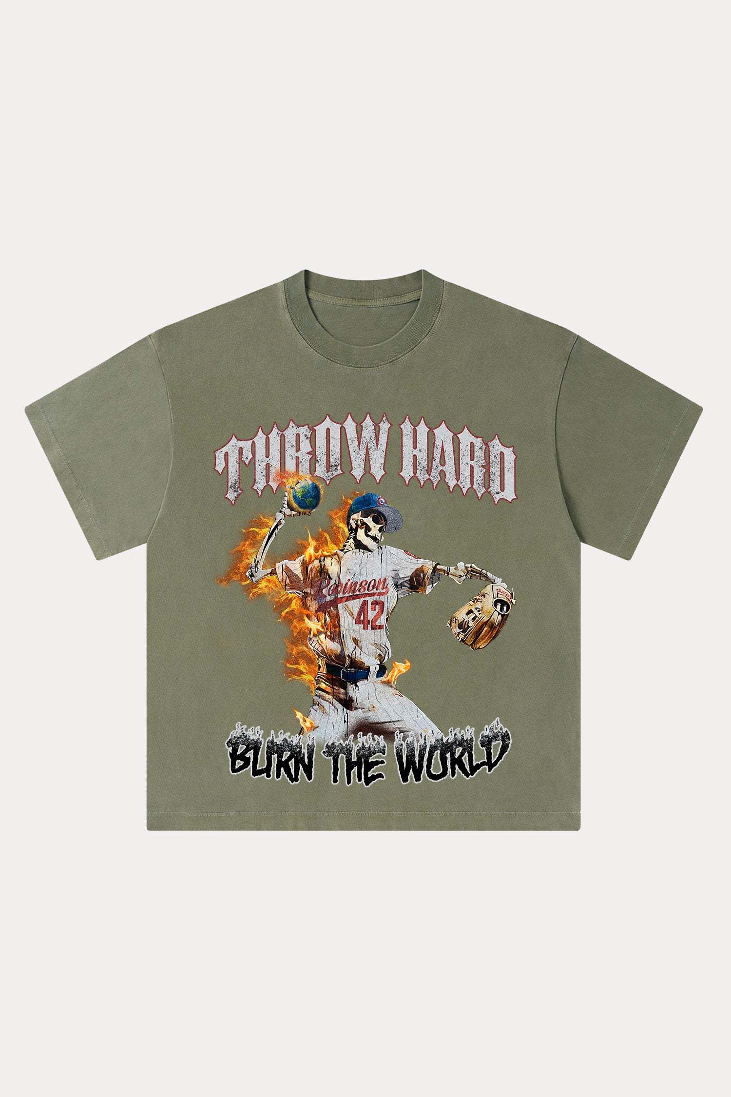 Evilnova Throw Hard Washed Streetwear T-Shirt-Evilnova