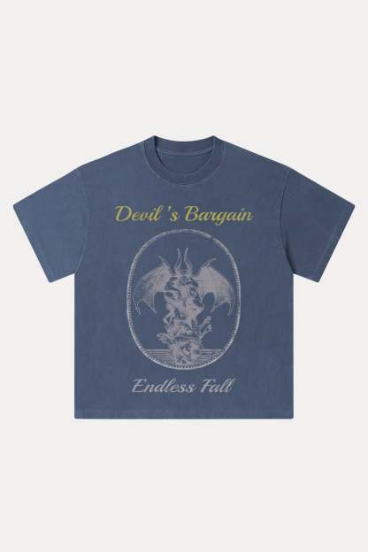 Evilnova Devil's Bargain Washed Streetwear T-Shirt-Evilnova