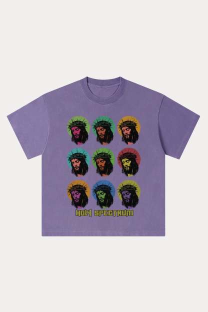 Evilnova Holy Spectrum Washed Streetwear T-Shirt-Evilnova