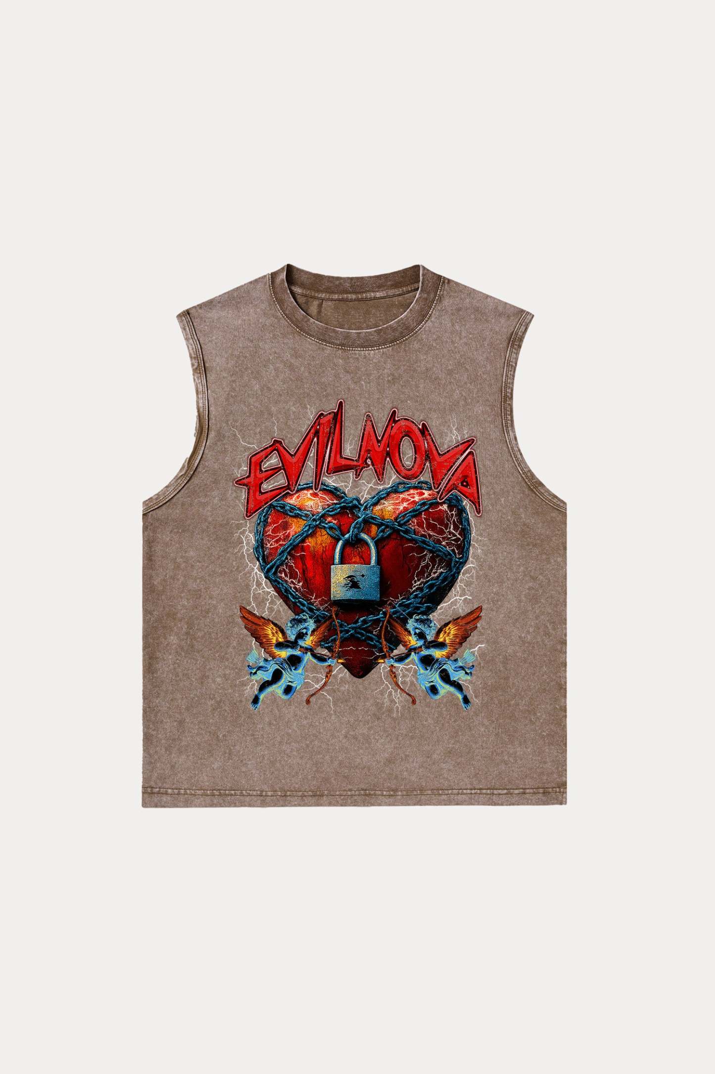 Evilnova Lock Washed Tank Top-Evilnova