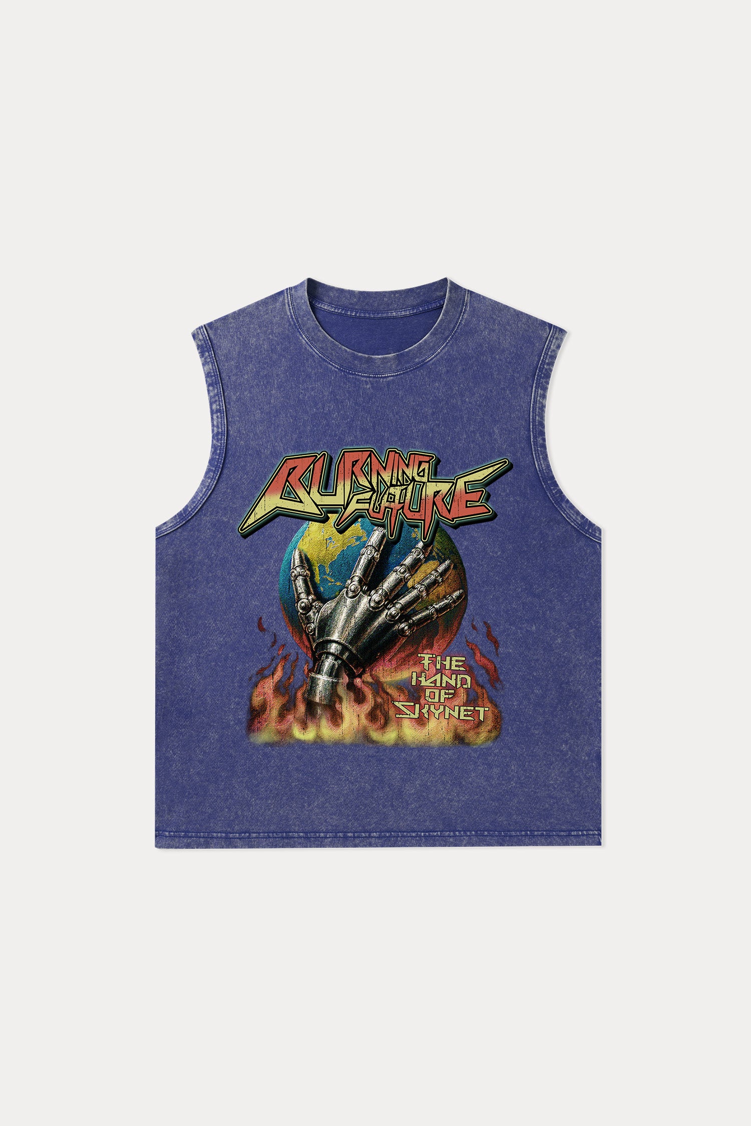Evilnova Burning Future Washed Tank Top-Evilnova