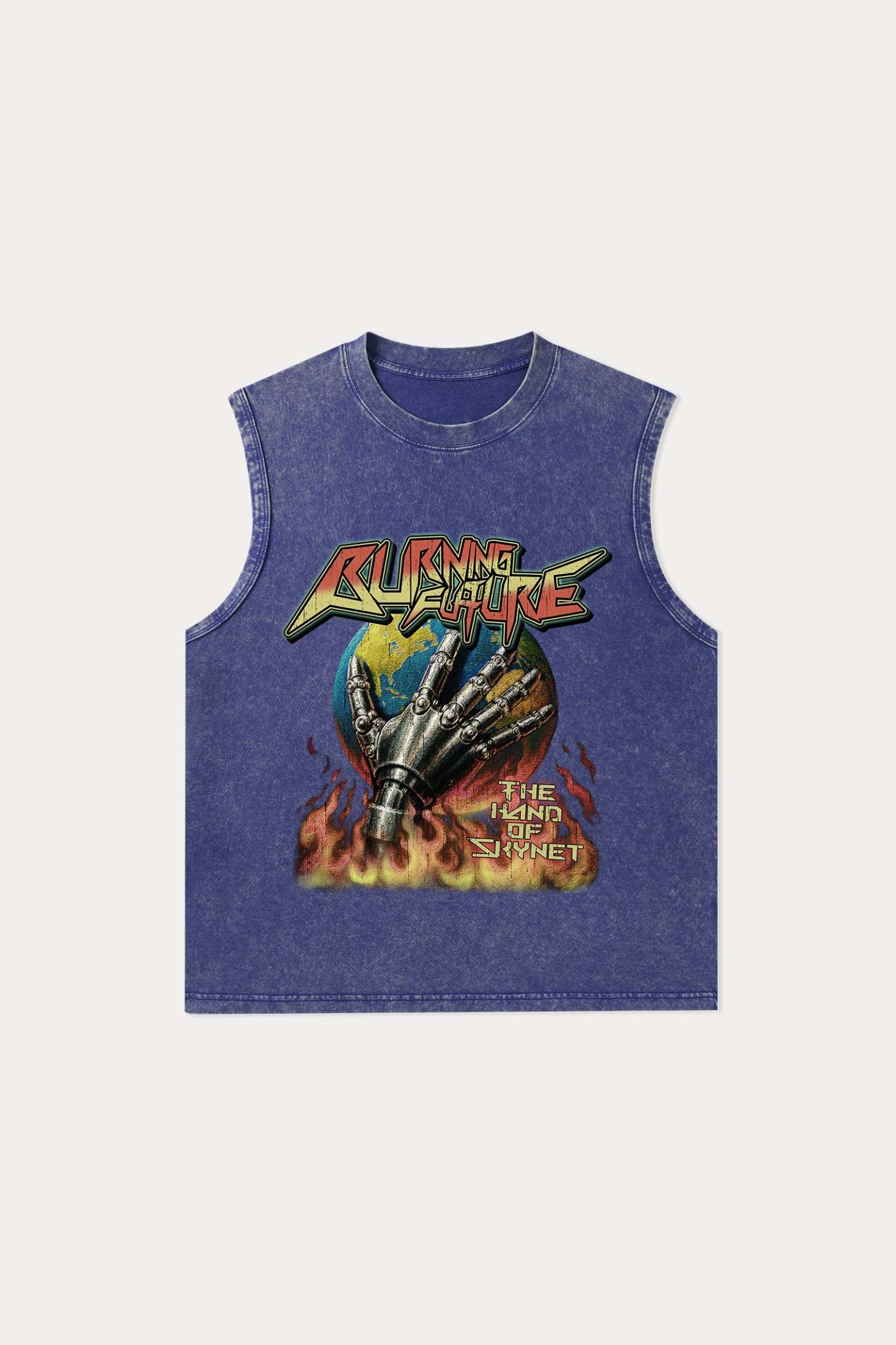 Evilnova Burning Future Washed Tank Top-Evilnova