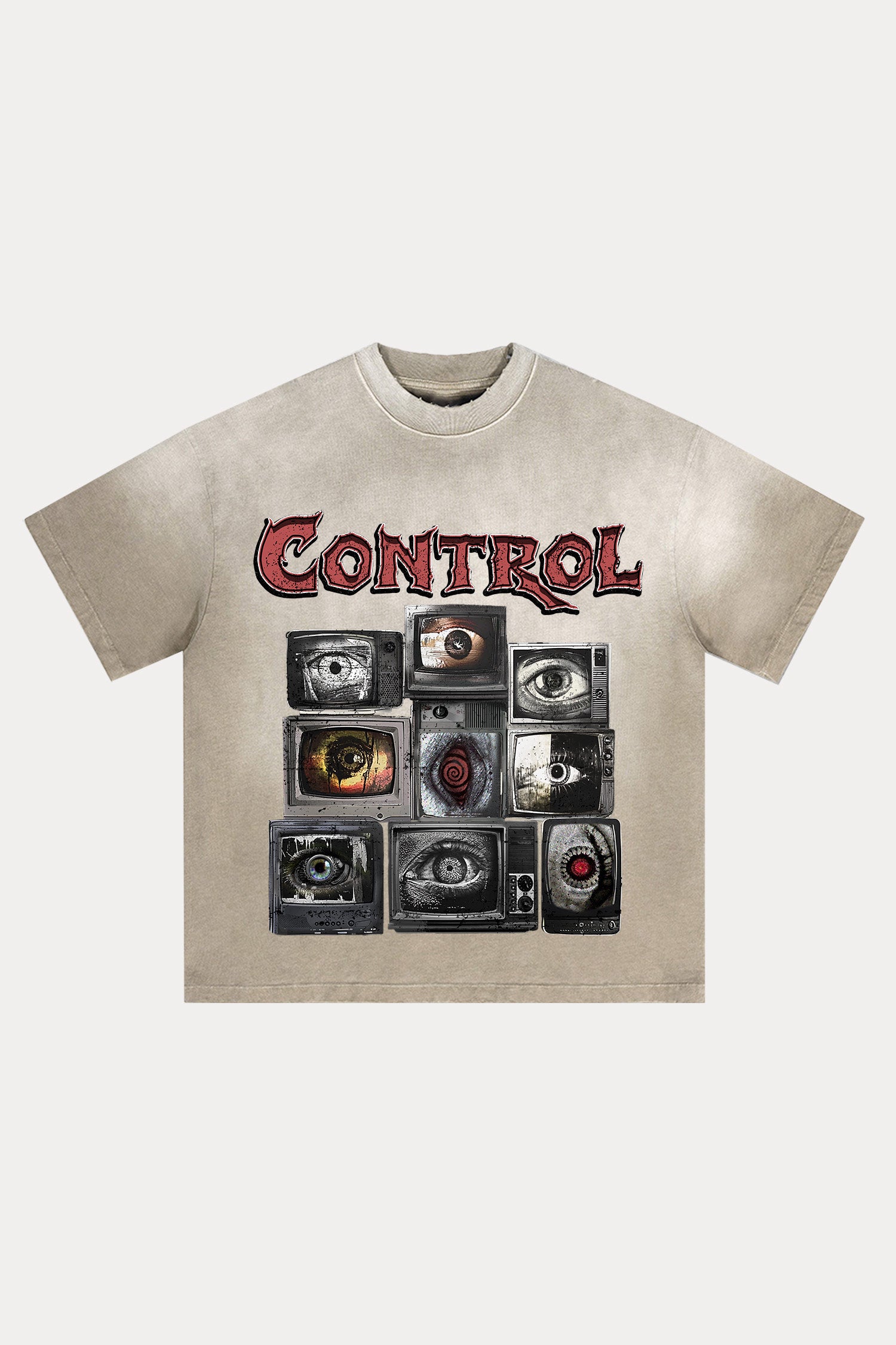 Evilnova Control Distressed Washed T-Shirt-Evilnova